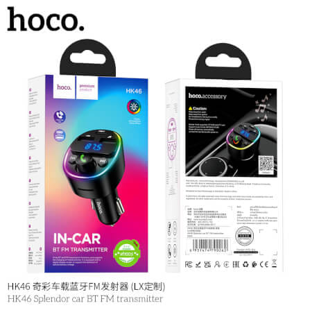บลูทูธรถยนต์ & หัวชาร์จในรถ HOCO HK46 จ่ายไฟ 2.4A รองรับแฟลชไดรฟ์ TF CARD สีดำ_8