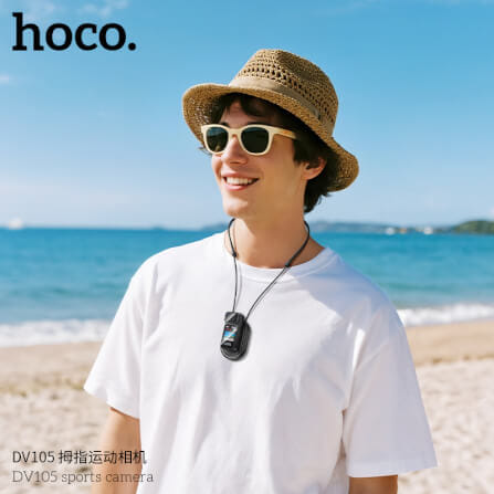 กล้องแอ็คชั่น HOCO DV105 ความละเอียด 2.7K พร้อมเลนส์หมุนได้ 180° และสายคล้องแม่เหล็ก หน้าจอ IPS 1.47 นิ้ว_8