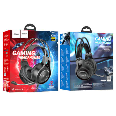 หูฟังเกมมิ่ง HOCO W106 แบบมีสาย AUX 3.5 มม. พร้อมไดร์เวอร์ HI-FI ขนาด 50 มม. และไมโครโฟนตัดเสียงรบกวน HD_8