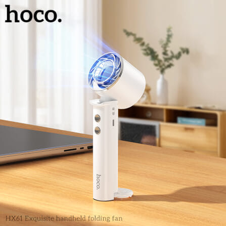 พัดลมพกพา HOCO HX61 ปรับแรงลม 3 ระดับ พับได้ 90° แบตเตอรี่ 1200MAH ใช้งานสูงสุด 4.5 ชั่วโมง_8