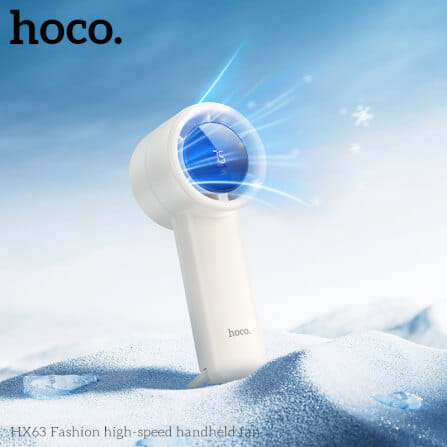 พัดลมพกพา HOCO HX63 แรงลมเทอร์โบ ปรับได้ 100 ระดับ หน้าจอดิจิทัล แบตเตอรี่ 2000MAH ใช้งานสูงสุด 6 ชั่วโมง_8