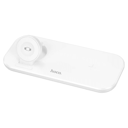 แท่นชาร์จไร้สาย 3-IN-1 HOCO CW65 สีขาว ระบบชาร์จ QI สำหรับโทรศัพท์ APPLE WATCH และ AIRPODS_8