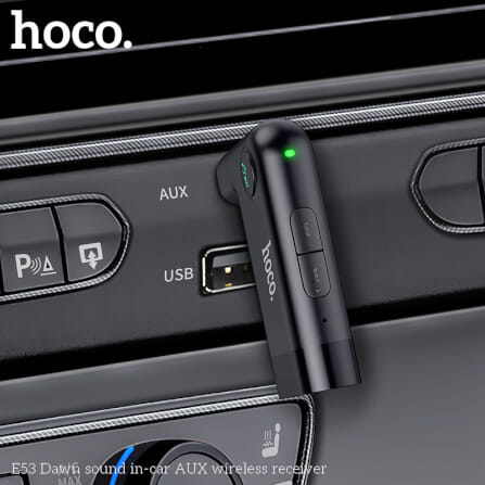 อุปกรณ์รับสัญญาณบลูทูธ HOCO E53 แปลงพอร์ต AUX 3.5MM สำหรับใช้งานในรถยนต์ รองรับการโทรสาย_8
