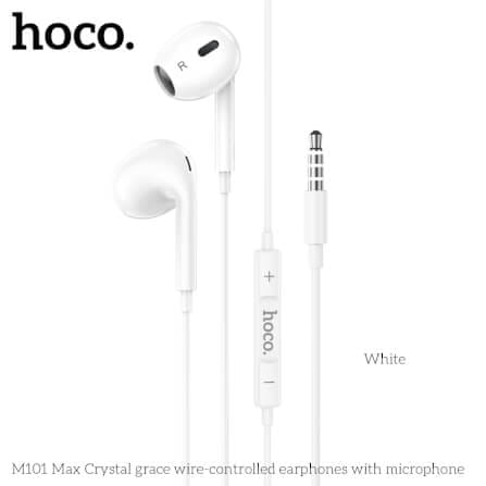 หูฟัง HOCO M101 MAX สาย AUX 3.5MM สีขาว ไมโครโฟนในตัว พร้อมปุ่มคอนโทรล_8