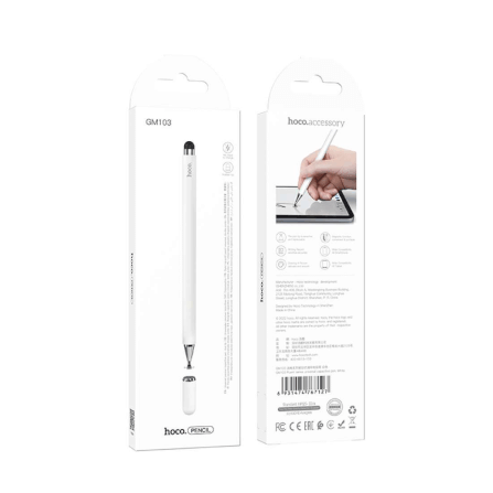 ปากกาสไตลัส 2-IN-1 HOCO GM103 ใช้งานได้ 2 หัว รองรับหน้าจอ แท็บเล็ต มือถือ ชนิด CAPACITIVE สีขาว_9