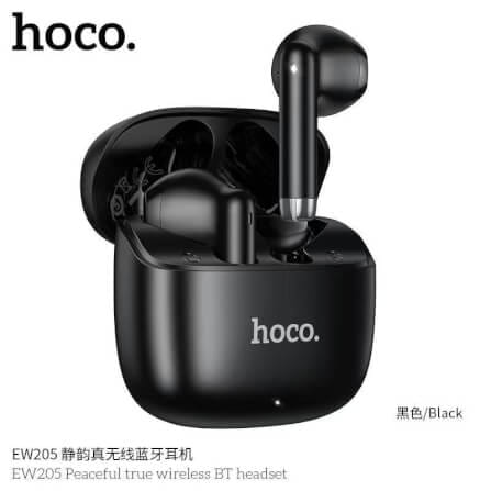 หูฟังไร้สาย TWS HOCO EW205 สีดำ กันน้ำ IPX4 บลูทูธ 6.0 เสียง HI-FI_9