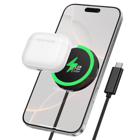 แท่นชาร์จไร้สาย QI2.2 HOCO CW63 PRO สีขาว จ่ายไฟสูงสุด 25W สำหรับสมาร์ทโฟน & หูฟังไร้สาย_9