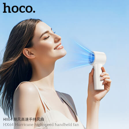 พัดลมพกพา HOCO HX64 แรงลมเทอร์โบ ปรับได้ 100 ระดับ หน้าจอดิจิทัล แบตเตอรี่ 3600MAH ใช้งานสูงสุด 7 ชั่วโมง_10
