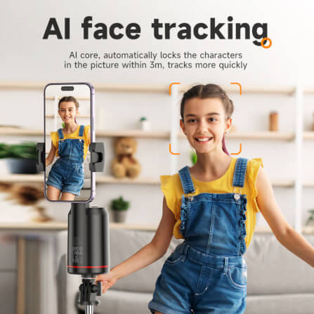 ขาตั้งมือถือ HOCO K23 AI SMART TRACKING หมุนได้ 360° ติดตามใบหน้าอัตโนมัติ รีโมท BLUETOOTH 5.2 ควบคุมด้วยท่าทาง และฐานยึดขนาด 1/4 นิ้ว_12