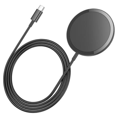 แท่นชาร์จไร้สาย 2IN1 HOCO CW52 QI WIRELESS จ่ายไฟ 15W รองรับ มือถือ & หูฟังไร้สาย IOS ANDROID สีดำ_6