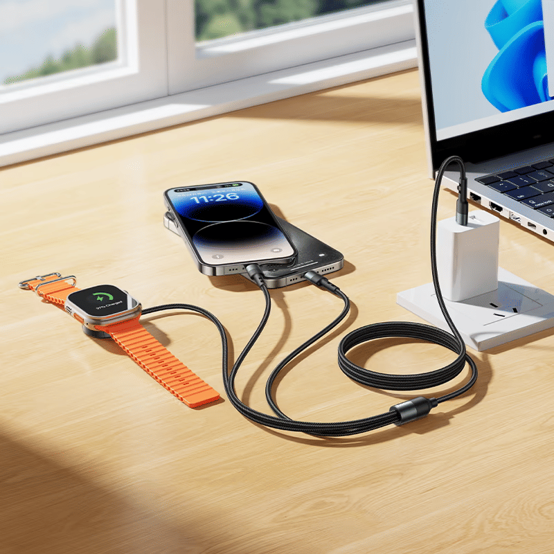 สายชาร์จ 3IN1 HOCO CW64 แท่นชาร์จนาฬิกา APPLE WATCH + TYPE-C + LIGHTNING_10