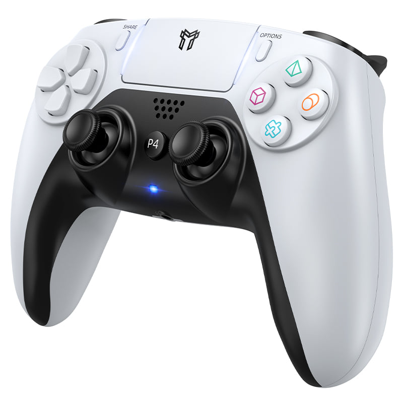 จอยเกมไร้สาย HOCO GA1 สำหรับใช้กับ PS4 รองรับระบบสั่น ระบบเสียง เ, 6-AXIS GYROSCOPE, Bชื่อมต่อหูฟังได้ สีขาว_1