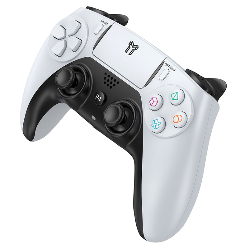 จอยเกมไร้สาย HOCO GA1 สำหรับใช้กับ PS4 รองรับระบบสั่น ระบบเสียง เ, 6-AXIS GYROSCOPE, Bชื่อมต่อหูฟังได้ สีขาว_2