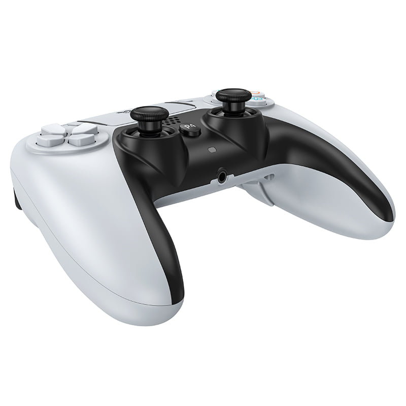 จอยเกมไร้สาย HOCO GA1 สำหรับใช้กับ PS4 รองรับระบบสั่น ระบบเสียง เ, 6-AXIS GYROSCOPE, Bชื่อมต่อหูฟังได้ สีขาว_4