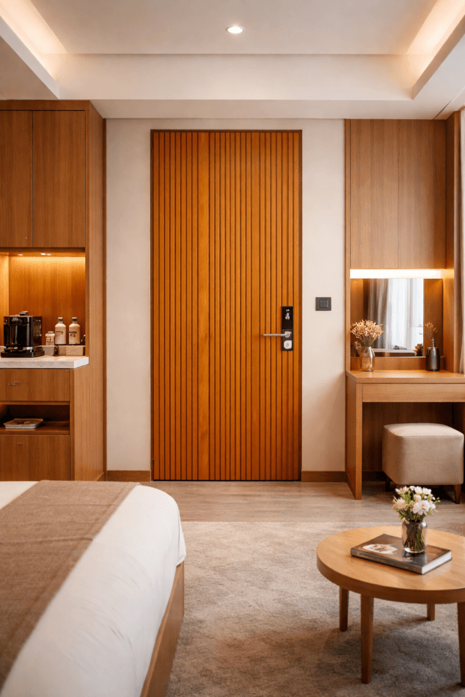 ประตูไม้สัก PAREENA DECOR รุ่น TEAK VERTICA LUX 00361 ขนาด 100X200 CM_1
