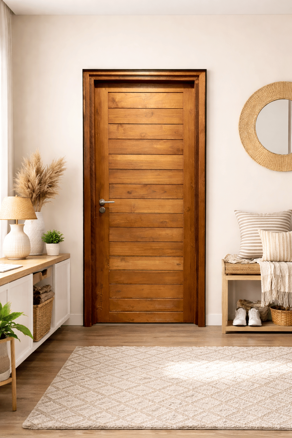 ประตูไม้สัก PAREENA DECOR รุ่น 0029 ขนาด 80X200 ซม.