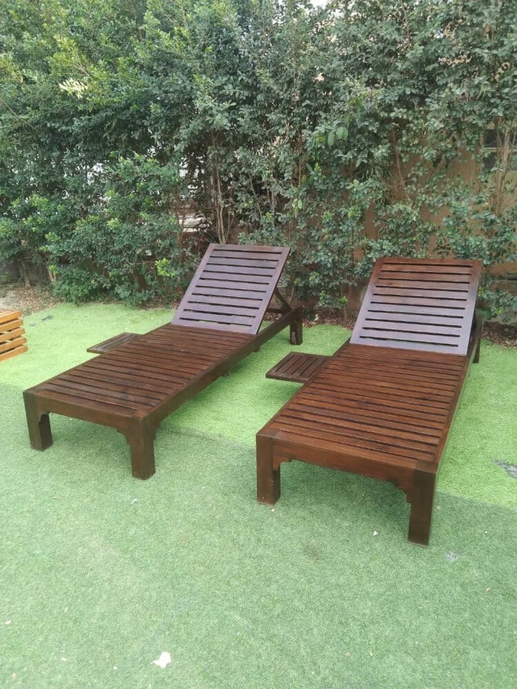 เตียงริมสระ ไม้สัก PAREENA DECOR รุ่น TEAK WOOD เตียงอาบแดด - สีโอ๊ค_5
