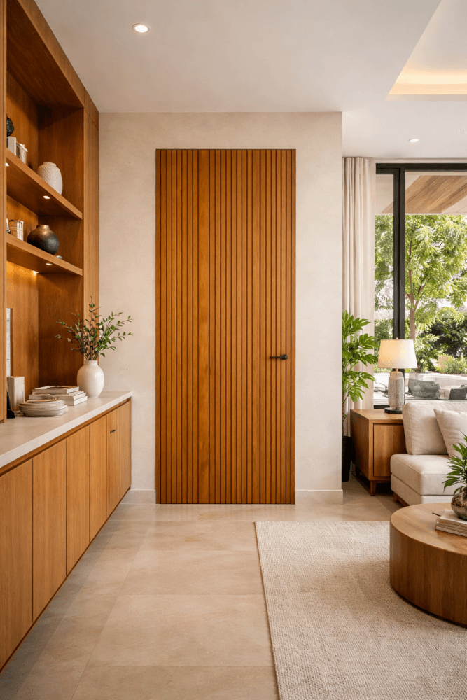 ประตูไม้สัก PAREENA DECOR รุ่น TEAK VERTICA LUX 00361 ขนาด 100X200 CM_2