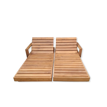 เตียงริมสระแบบคู่ ไม้สัก PAREENA DECOR รุ่น MODERN TEAK เตียงอาบแดด_0