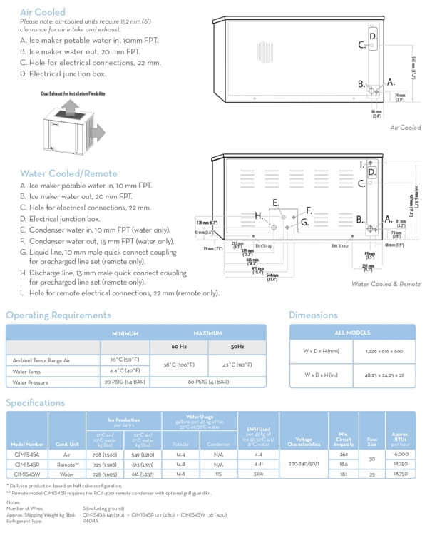 เครื่องทำน้ำแข็ง  ICE-O-MATIC รุ่น CIM1545HA กำลังการผลิต 1,210 กก./วัน_2