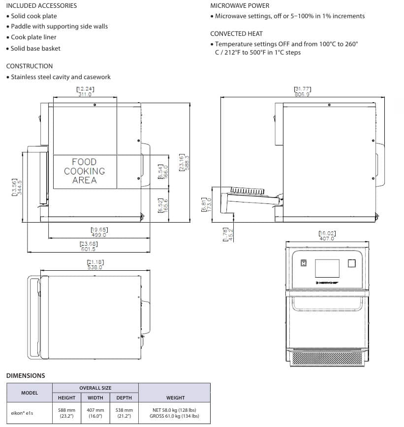 เตาอบ HIGH SPEED OVEN MERRYCHEF EIKON® รุ่น E1S_2