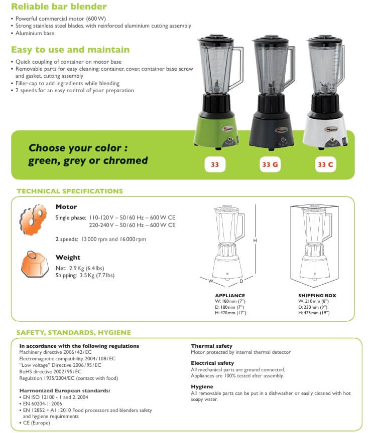 เครื่องปั่น SANTOS รุ่น BAR BLENDER 33_4