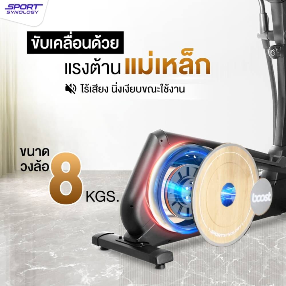 เครื่องเดินวงรี SPORTSYNOLOGY E05 ลายไม้มินิมอล ปรับแรงต้านได้ 8 ระดับ_2