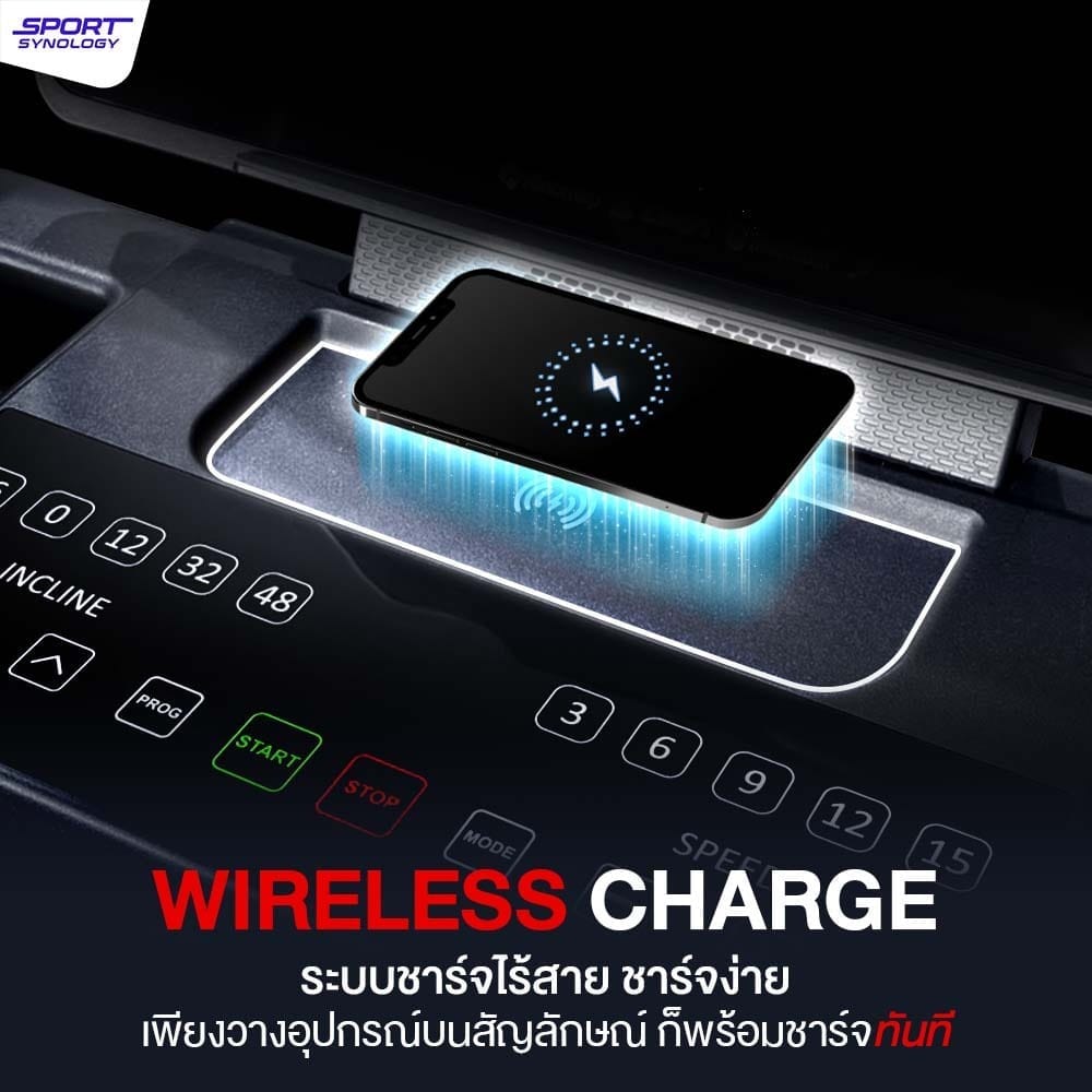 ลู่วิ่งไฟฟ้า SPORTSYNOLOGY รุ่น TREK ชันสูงสุด 48 ระดับและปรับลาดต่ำได้ -6 ระดับ