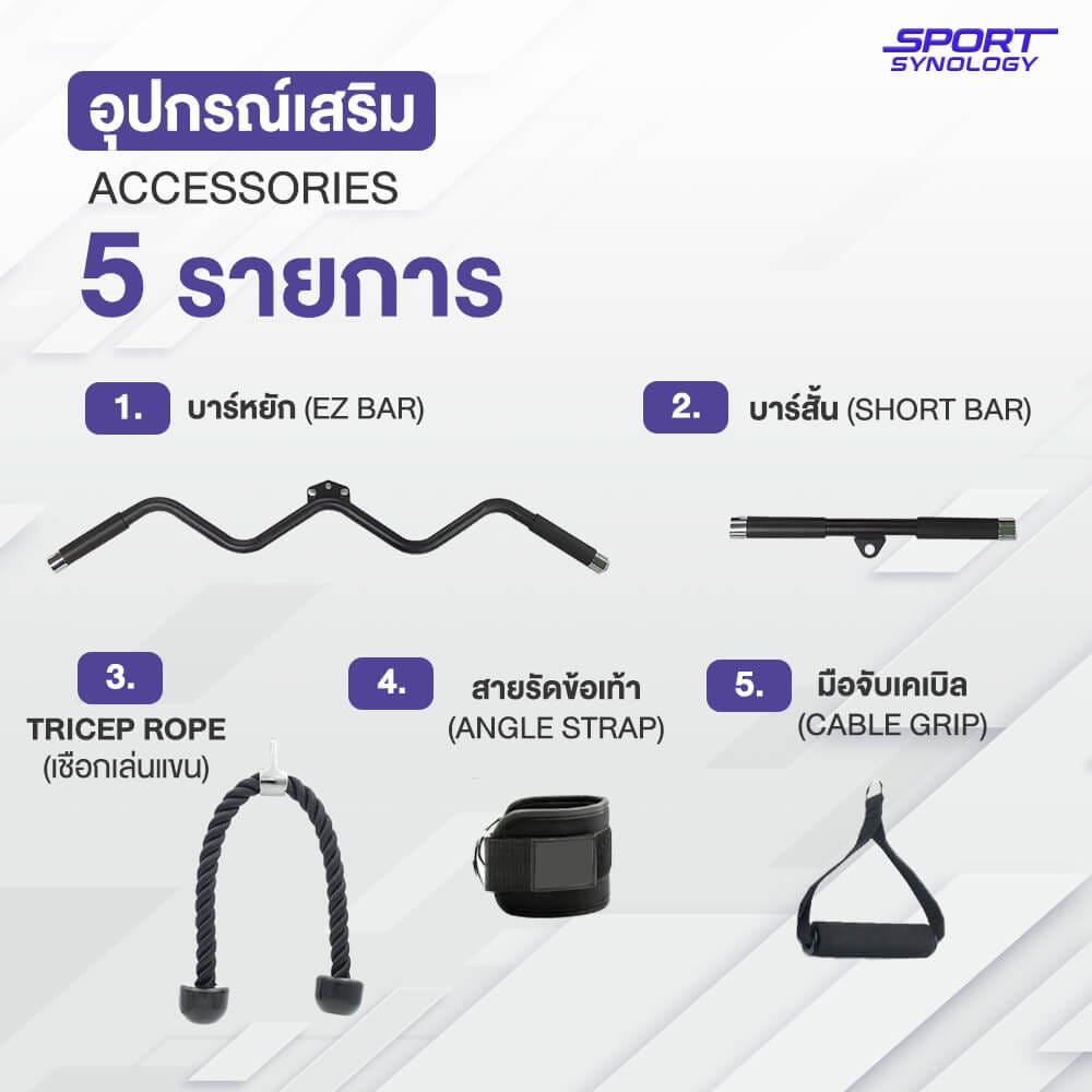 เครื่องออกกำลังกายโฮมยิม SPORTSYNOLOGY COREX มาพร้อม PINLOAD 72KG ในตัว_7