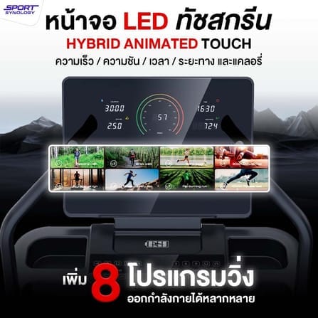 ลู่วิ่งไฟฟ้า SPORTSYNOLOGY รุ่น TREK ชันสูงสุด 48 ระดับและปรับลาดต่ำได้ -6 ระดับ_3
