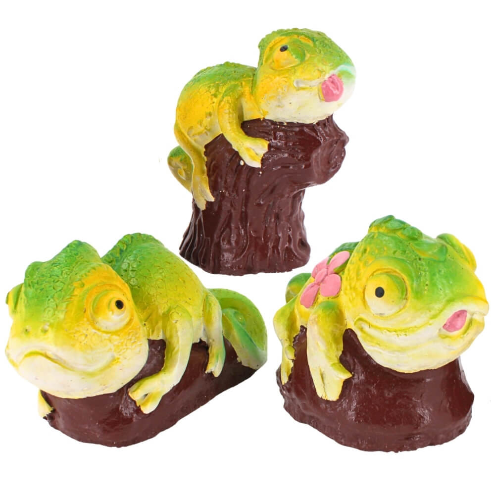 ตุ๊กตาปูนตกแต่งชุดกิ้งก่าคาเมเลียน 3 ชิ้น KORAT SANGSUWAN POTTERY รุ่น THKSP003 12.5 ซม. หลากสี