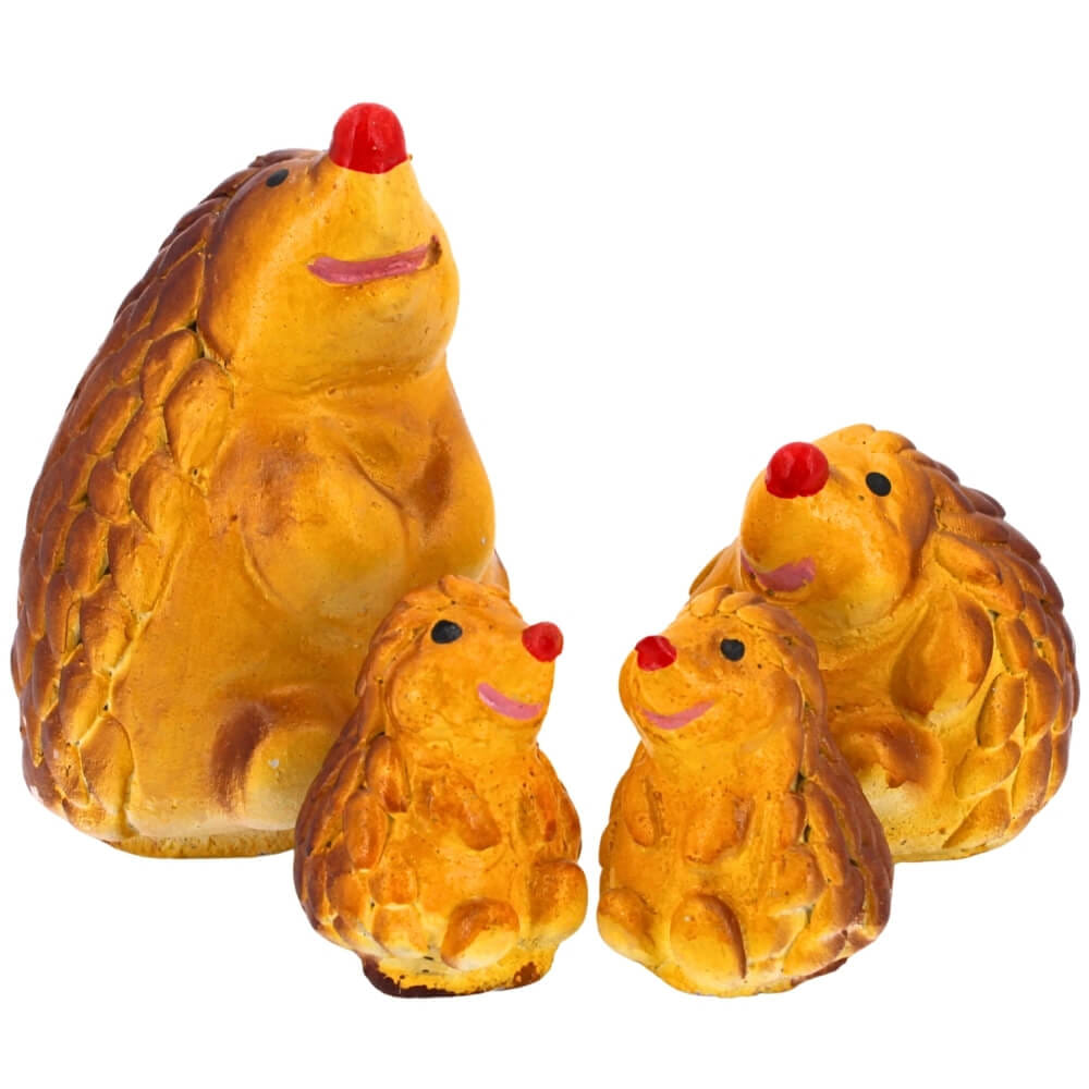 ตุ๊กตาปูนตกแต่งชุดเม่น 4 ชิ้น KORAT SANGSUWAN POTTERY รุ่น THKSP005 13 ซม. สีน้ำตาล