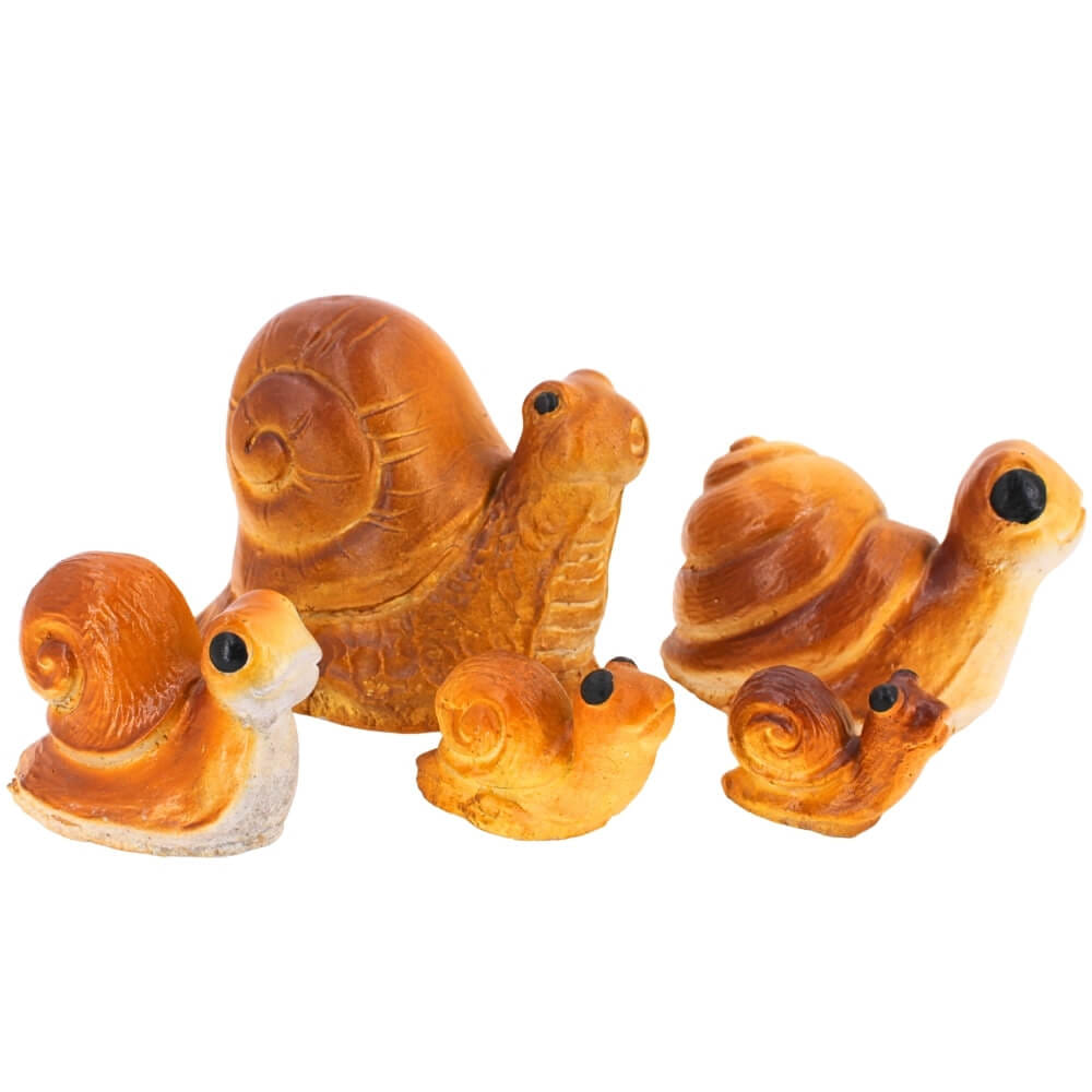 ตุ๊กตาปูนตกแต่งชุดหอยทาก 5 ชิ้น KORAT SANGSUWAN POTTERY รุ่น THKSP008 12 ซม. สีน้ำตาล