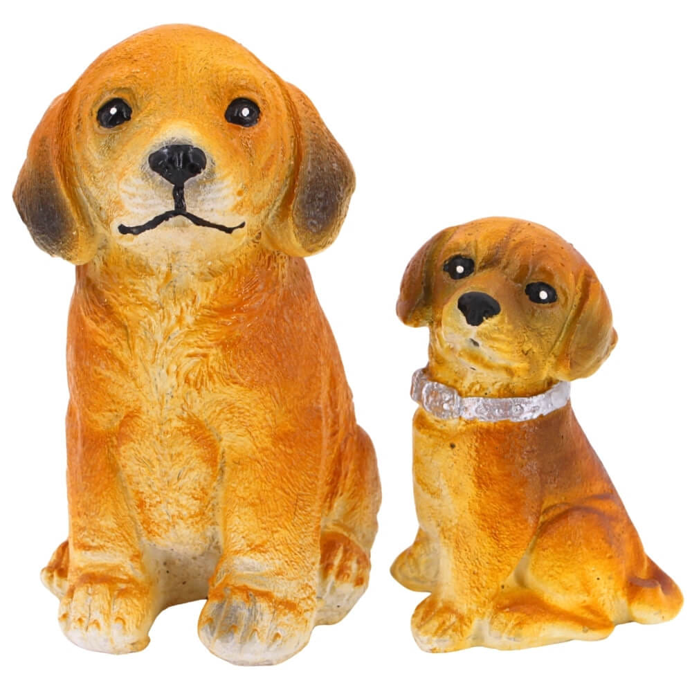 ตุ๊กตาปูนตกแต่งชุดสุนัข 2 ชิ้น KORAT SANGSUWAN POTTERY รุ่น THKSP010 19 ซม. สีน้ำตาล