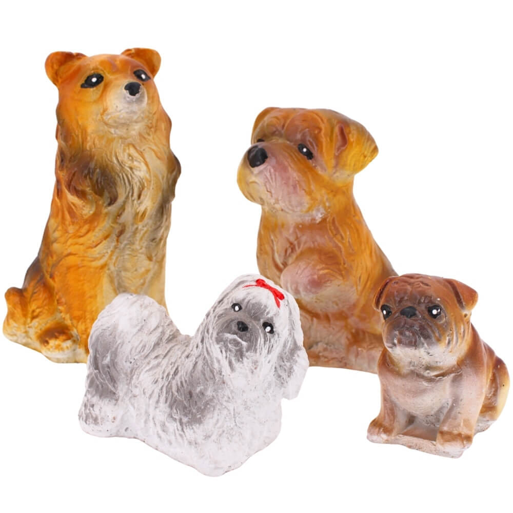 ตุ๊กตาปูนตกแต่งชุดสุนัข 4 ชิ้น KORAT SANGSUWAN POTTERY รุ่น THKSP011 16.5 ซม. หลากสี