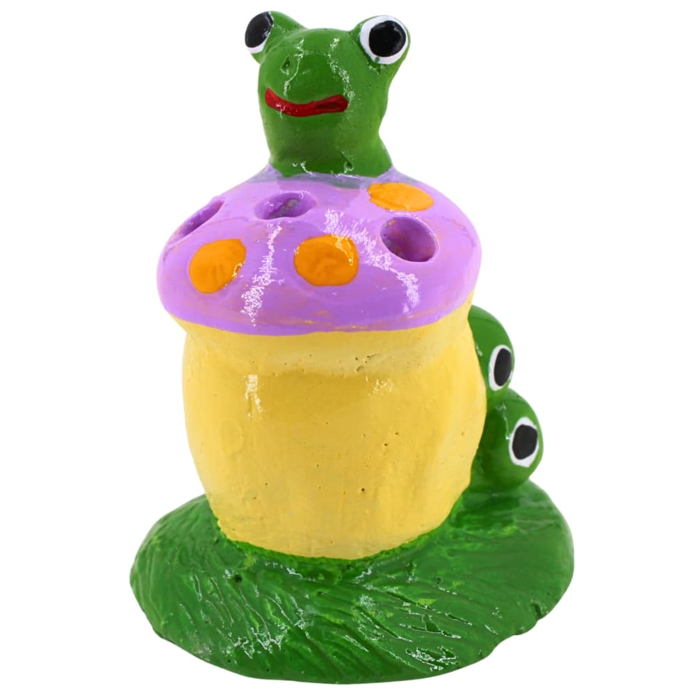 ตุ๊กตาปูนตกแต่งหนอน KORAT SANGSUWAN POTTERY รุ่น THKSP016 10 ซม. เห็ดสีม่วง