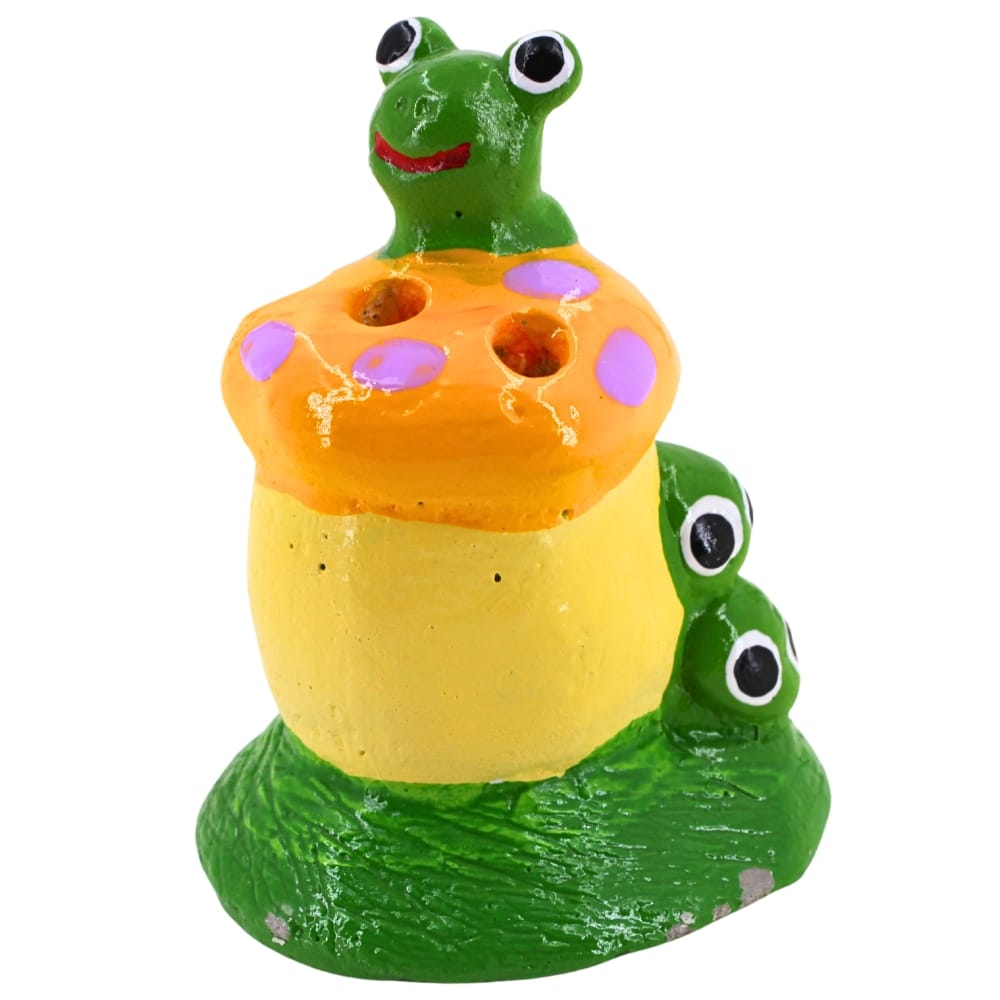 ตุ๊กตาปูนตกแต่งตัวหนอน KORAT SANGSUWAN POTTERY รุ่น THKSP017 10 ซม. เห็ดสีส้ม
