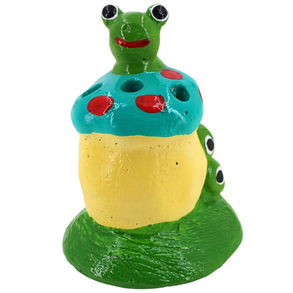 ตุ๊กตาปูนตกแต่งตัวหนอน KORAT SANGSUWAN POTTERY รุ่น THKSP018 10 ซม. เห็ดสีเขียว