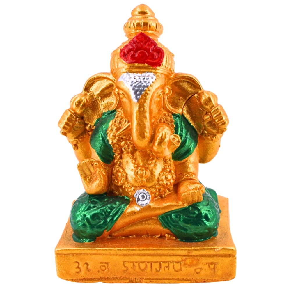 พระพิฆเนศ KORAT SANGSUWAN POTTERY รุ่น THKSP021 8 ซม. สีทอง-เขียว
