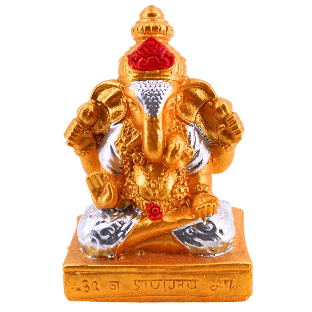 พระพิฆเนศ KORAT SANGSUWAN POTTERY รุ่น THKSP024 8 ซม. สีทอง-เงิน