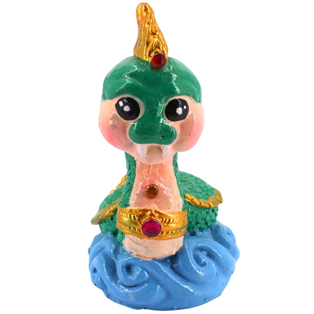 รูปปั้นพญานาค KORAT SANGSUWAN POTTERY รุ่น THKSP025 13 ซม. สีเขียวเข้ม