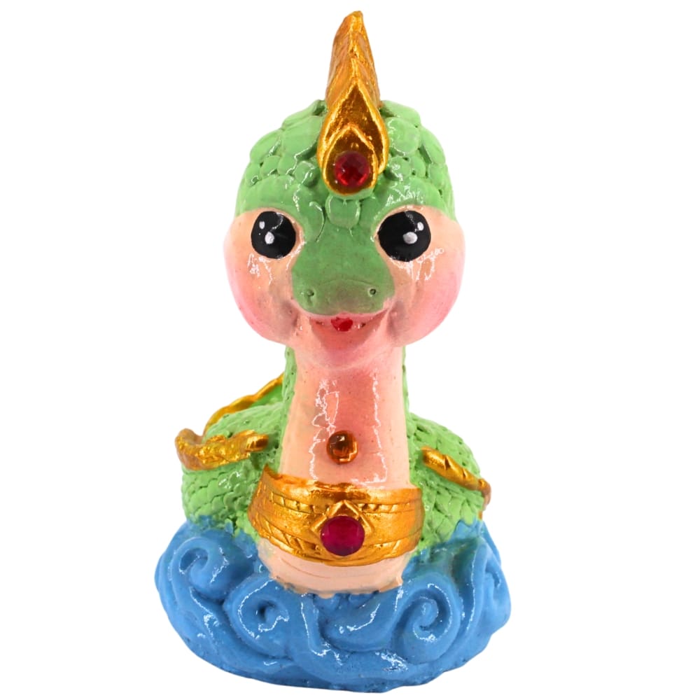 รูปปั้นพญานาค KORAT SANGSUWAN POTTERY รุ่น THKSP026 13 ซม. สีเขียวอ่อน