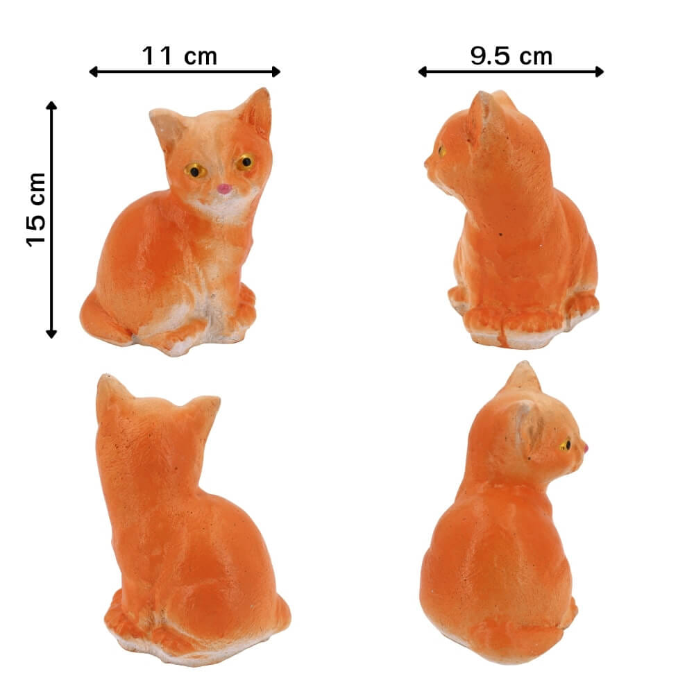ตุ๊กตาปูนตกแต่งชุดแมว 6 ชิ้น KORAT SANGSUWAN POTTERY รุ่น THKSP009 15 ซม. สีส้ม_1
