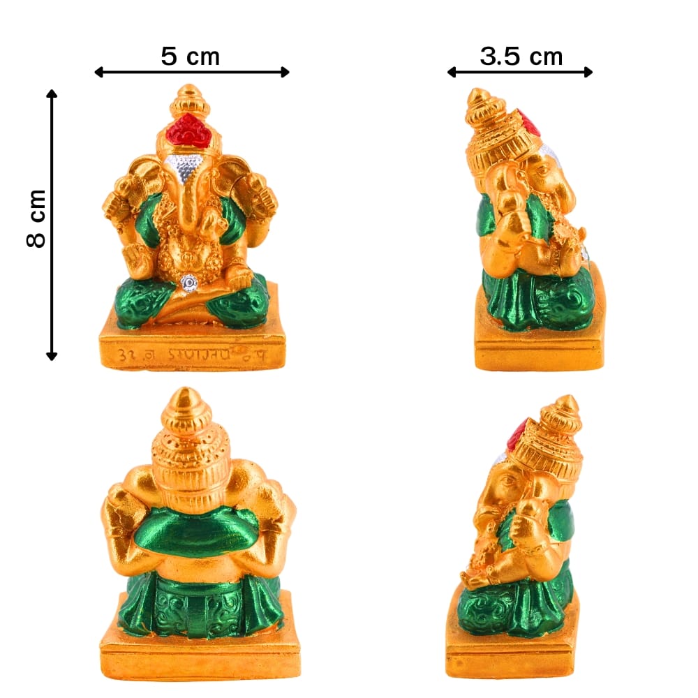 พระพิฆเนศ KORAT SANGSUWAN POTTERY รุ่น THKSP021 8 ซม. สีทอง-เขียว_1