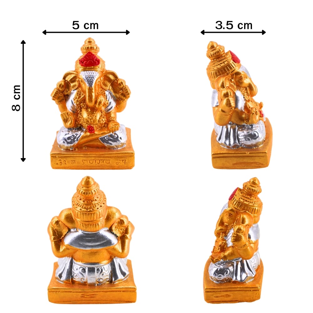 พระพิฆเนศ KORAT SANGSUWAN POTTERY รุ่น THKSP024 8 ซม. สีทอง-เงิน_1