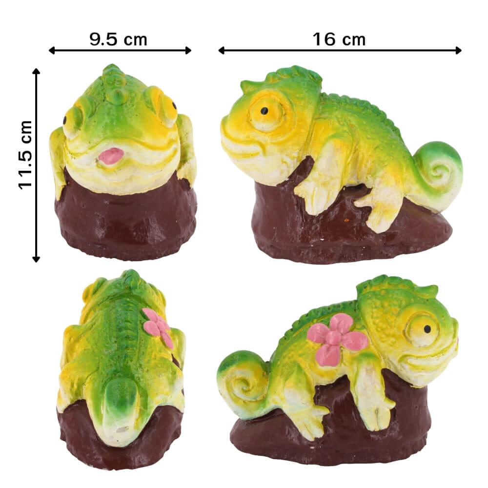 ตุ๊กตาปูนตกแต่งชุดกิ้งก่าคาเมเลียน 3 ชิ้น KORAT SANGSUWAN POTTERY รุ่น THKSP003 12.5 ซม. หลากสี_2