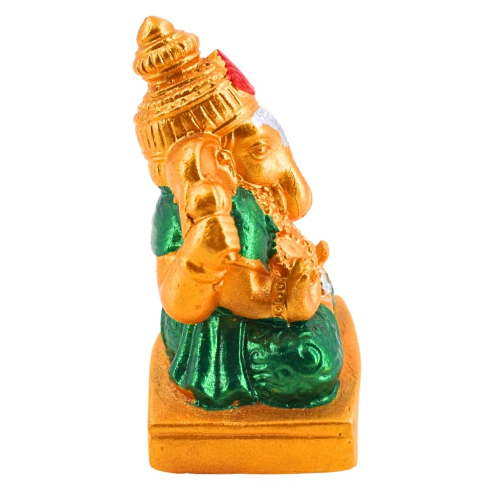 พระพิฆเนศ KORAT SANGSUWAN POTTERY รุ่น THKSP021 8 ซม. สีทอง-เขียว_2