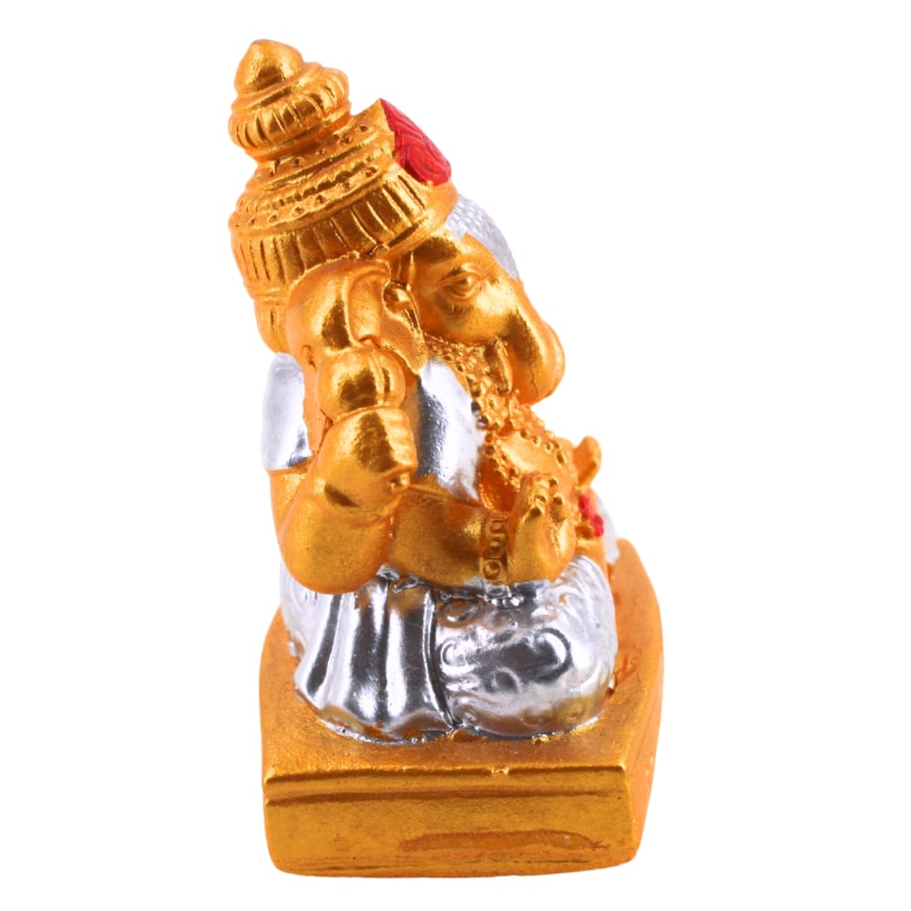 พระพิฆเนศ KORAT SANGSUWAN POTTERY รุ่น THKSP024 8 ซม. สีทอง-เงิน_2