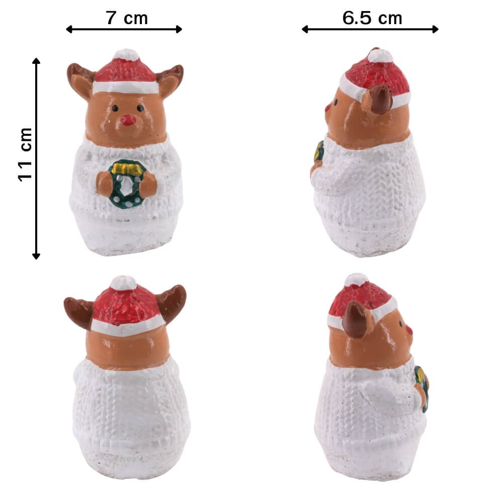 ตุ๊กตาปูนตกแต่งชุดคริสต์มาส 5 ชิ้น KORAT SANGSUWAN POTTERY รุ่น THKSP012 13.5 ซม. หลากสี_3