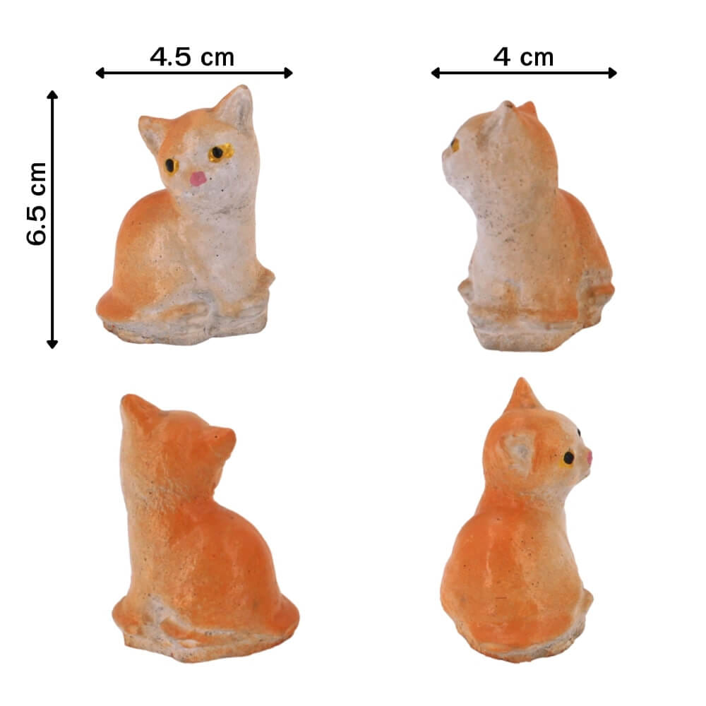 ตุ๊กตาปูนตกแต่งชุดแมว 6 ชิ้น KORAT SANGSUWAN POTTERY รุ่น THKSP009 15 ซม. สีส้ม_3